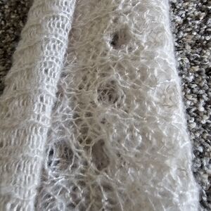 RUGGINE  Soft Fuzzy Knit Scarf in Cream